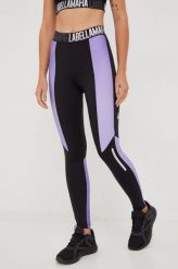 LaBellaMafia legginsy treningowe Cycling damskie kolor czarny wzorzyste. Czarne legginsy LABELLAMAFIA, bez wzorów, ze skóry. W wyprzedaży za 194.99 zł.