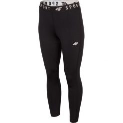 Legginsy treningowe damskie SPDF300 - głęboka czerń. Czarne legginsy 4f, bez wzorów, z materiału. W wyprzedaży za 79.99 zł.