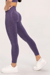 Legginsy fitness damskie Gym Glamour seamless push up. Fioletowe legginsy GYM GLAMOUR, bez wzorów, z materiału, glamour. Za 169.99 zł.