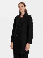 Morgan Płaszcz wełniany 242-GITI Czarny Loose Fit. Czarne płaszcze Morgan, na zimę, bez wzorów, z syntetyku, bez kaptura. Za 1,029.00 zł.