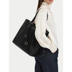 Torebka GINO ROSSI. Czarne shopper bag Gino Rossi, bez wzorów, bez dodatków. Za 229.99 zł.