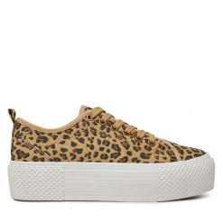 Tenisówki DeeZee. Brązowe trampki DeeZee, bez wzorów, bez zapięcia. Za 119.99 zł.