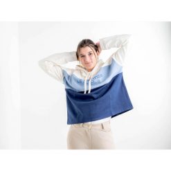 Damska bluza jeździecka z kapturem Le Sabotier Edgard. Niebieskie bluzy LE SABOTIER, m, bez wzorów, bez ramiączek, z kapturem. Za 532.50 zł.