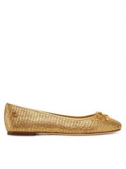 LAUREN RALPH LAUREN Baleriny 802956767001 Złoty. Żółte baleriny Lauren Ralph Lauren, bez wzorów, ze skóry, bez obcasa, bez zapięcia. Za 339.99 zł.