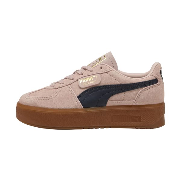 Trenerzy damscy Puma Palermo Elevata. Brązowe buty sportowe lifestyle Puma, bez wzorów, casualowe, bez zapięcia. W wyprzedaży za 259.00 zł.