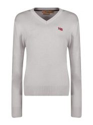 Geographical Norway Sweter w kolorze szarym rozmiar: L. Szare swetry Geographical Norway, l, bez wzorów, bez ramiączek. Za 105.95 zł.
