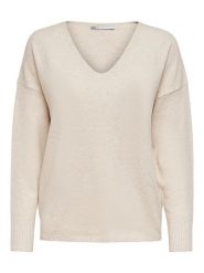 ONLY Sweter "Rica" w kolorze kremowym rozmiar: S. Brązowe swetry ONLY, s, bez wzorów, bez ramiączek. Za 90.95 zł.