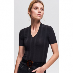 Bluzka w pasy - Czarny. Bluzki marki Reserved. W wyprzedaży za 29.99 zł.