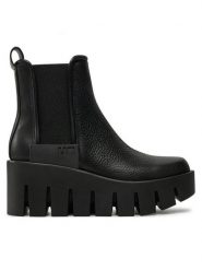 United Nude Botki Grip Chelsea Lo III 1086901192 Czarny. Czarne botki United Nude, bez wzorów, ze skóry, bez obcasa, na koturnie, bez zapięcia. Za 899.99 zł.