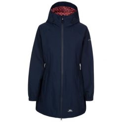 Trespass Daytrip - damska parka wodoodporna, długa, kaptur regulowany. Niebieskie płaszcze Trespass, m, bez wzorów, z poliesteru. Za 306.55 zł.