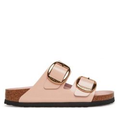 Damskie sandały duże klamry Arizona Big Buckle. Brązowe sandały Birkenstock, bez wzorów, ze skóry, eleganckie, bez obcasa, bez zapięcia. Za 657.00 zł.