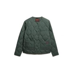 Damska kurtka puchowa Superdry Lite. Zielone kurtki Superdry, bez wzorów, z puchu, bez kaptura. Za 409.75 zł.