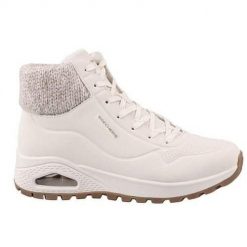 Buty do chodzenia damskie Skechers Uno Rugged Darling. Białe buty treningowe Skechers, na zimę, bez wzorów, z materiału, za kostkę, bez zapięcia, trekkingowe. Za 464.00 zł.