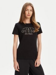 Guess T-Shirt V5YI13 J1314 Czarny Regular Fit. Czarne t-shirty Guess, m, z aplikacjami, z bawełny, bez kołnierzyka, bez ramiączek. Za 179.99 zł.