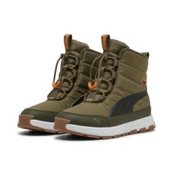 Młodzieżowe buty PUMA Evolve PUMA Olive Black Orange Glo Green. Brązowa buty treningowe Puma, bez wzorów, bez zapięcia, na jogę i pilates. Za 329.00 zł.