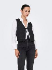 ONLY Top w kolorze czarnym rozmiar: XS. Czarne topy ONLY, xs, bez wzorów, bez kołnierzyka, bez ramiączek. Za 52.67 zł.