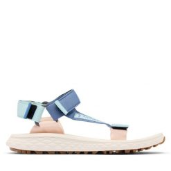 Sandały Columbia. Niebieskie sandały Columbia, bez wzorów, bez obcasa, na płaskiej podeszwie, bez zapięcia. Za 259.99 zł.