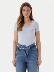 Guess T-Shirt W2YI45 J1314 Błękitny Slim Fit. Niebieskie t-shirty Guess, xl, z aplikacjami, z bawełny, bez kołnierzyka, bez ramiączek. Za 129.99 zł.