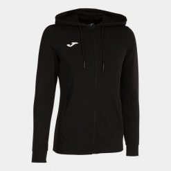 Bluza tenisowa damska Joma Sculpture II Zip-Up Hoodie W. Czarne bluzy z kapturem Joma, l, bez wzorów, z elastanu, bez kaptura, na fitness i siłownię. Za 159.99 zł.