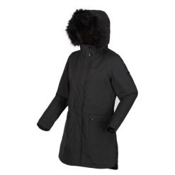 Parka damska z kapturem Regatta Sabinka. Czarne płaszcze Regatta, na zimę, bez wzorów, z futra, biznesowe, z kapturem. Za 348.00 zł.