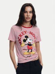 Desigual T-Shirt Mickey 25SWTKAI Czerwony Regular Fit. Czerwone t-shirty Desigual, l, bez wzorów, z bawełny, bez kołnierzyka, bez ramiączek. Za 119.99 zł.