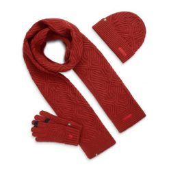 Zestaw czapka, szalik i rękawiczki Fitness Siroko Triad Pumpkin Red. Czerwone szaliki i kominy SIROKO, bez wzorów, z materiału. Za 106.00 zł.