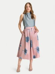 Swing Spódnica midi 2AK00300 Różowy Regular Fit. Czerwone spódnice Swing, bez wzorów, z syntetyku, midi. Za 599.99 zł.