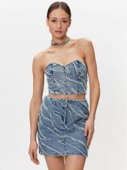 Gestuz Top Larisa 10906883 Niebieski Slim Fit. Niebieskie topy Gestuz, bez wzorów, z bawełny, bez kołnierzyka, bez ramiączek. Za 699.99 zł.