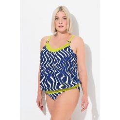 Damskie Tankini różowe miękkie miseczki elastyczny dół regulowane ramiączka. Niebieskie bikini Ulla Popken, bez wzorów, z elastanu. Za 279.99 zł.