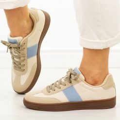 C.Beżowe sportowe półbuty damskie McArthur Ma255w. Brązowe półbuty wsuwane McArthur, na jesień, bez wzorów, z dresówki, eleganckie, z okrągłym noskiem, bez obcasa, na płaskiej podeszwie. Za 219.00 zł.