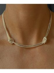 DI GIORGIO Pozłacany naszyjnik z elementami ozdobnymi - dł. 40 cm rozmiar: onesize. Żółte naszyjniki DI GIORGIO, z materiału, pozłacane. Za 314.45 zł.