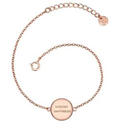 Glanzstücke München Srebrna bransoleta CHOOSE HAPPINESS srebro wysokiej próby różowe złoto Bransoletki 1 ct Damski. Czerwone bransoletki Glanzstücke München, pozłacane. Za 299.99 zł.
