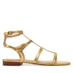Sandały LAUREN RALPH LAUREN. Żółte sandały Lauren Ralph Lauren, bez wzorów, bez obcasa, na płaskiej podeszwie, bez zapięcia. Za 719.99 zł.