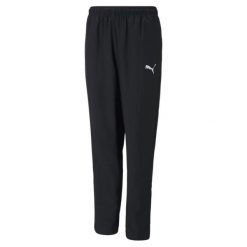 Puma Spodnie Teamrise Sideline Jr 65732903. Czarne spodnie dresowe Puma, bez wzorów, z dresówki. Za 89.99 zł.