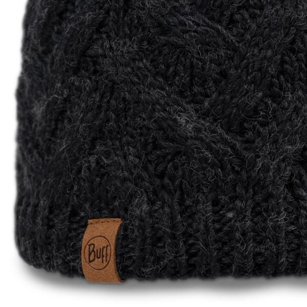 Czapka BUFF KNITTED & FLEECE BAND BEANIE CARYN. Czarne czapki zimowe Buff, bez wzorów, z wełny, eleganckie. Za 117.69 zł.