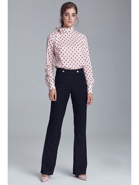 Nife Spodnie w kolorze czarnym rozmiar: 36. Czarne spodnie materiałowe Nife, bez wzorów, z materiału, z podwyższonym stanem. Za 165.71 zł.