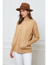 Joséfine Golf "Elona" w kolorze beżowym rozmiar: S. Brązowe swetry Joséfine, s, bez wzorów, z kaszmiru, bez ramiączek. Za 239.86 zł.