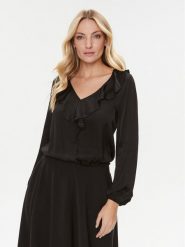 Dixie Bluzka C239Z015A Czarny Regular Fit. Czarne bluzki Dixie, m, bez wzorów, z wiskozy, bez kołnierzyka, bez ramiączek. Za 139.99 zł.
