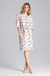 Wzorzysta Sukienka przed Kolana z Wiązaniem w Talii. Czerwone sukienki Figl, s, bez wzorów, z elastanu, wizytowe, bez kołnierzyka, bez ramiączek. Za 289.00 zł.