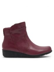 Go Soft Botki WI16-JANE ZULA-02 Bordowy. Czerwone botki GO SOFT, bez wzorów, ze skóry, bez obcasa, na płaskiej podeszwie, bez zapięcia. Za 124.99 zł.