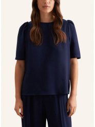 Seidensticker Bluzka w kolorze granatowym rozmiar: 40. Niebieskie bluzki Seidensticker, bez wzorów, bez kołnierzyka, bez ramiączek. Za 188.45 zł.