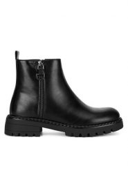 DeeZee Botki WS6116-12 Czarny. Czarne botki DeeZee, bez wzorów, bez obcasa, na płaskiej podeszwie, bez zapięcia. Za 118.99 zł.