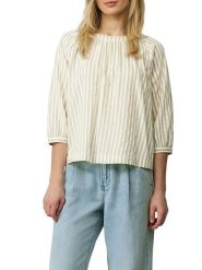 S.Oliver Bluzka w kolorze beżowo-białym rozmiar: 42. Białe bluzki S.Oliver, s, bez wzorów, bez kołnierzyka, bez ramiączek. Za 86.99 zł.