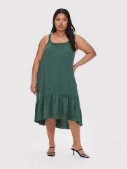 ONLY Carmakoma Sukienka letnia Paello 15261515 Zielony Regular Fit. Zielone sukienki Only Carmakoma, bez wzorów, z syntetyku, bez kołnierzyka, bez ramiączek. Za 119.99 zł.