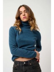 AUTHENTIC CASHMERE Kaszmirowy golf "Bise" w kolorze niebieskim rozmiar: S. Niebieskie swetry AUTHENTIC CASHMERE, na lato, s, bez wzorów, z kaszmiru, bez ramiączek. Za 370.71 zł.