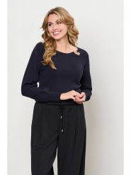 &Co Woman Sweter "Bowi" w kolorze granatowym rozmiar: 3XL. Niebieskie swetry &Co Woman, xl, z aplikacjami, bez ramiączek. Za 254.14 zł.