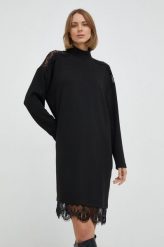 Nissa sukienka kolor czarny mini oversize. Czarne sukienki Nissa, bez wzorów, z dzianiny, bez kołnierzyka, bez ramiączek, mini, oversize. Za 959.99 zł.