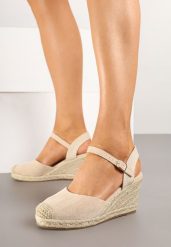 Beżowe Sandały Espadryle na Koturnie z Plecionką Ilalitia. Brązowe sandały Born2be, bez wzorów, eleganckie, bez obcasa, na koturnie, bez zapięcia. W wyprzedaży za 89.99 zł.