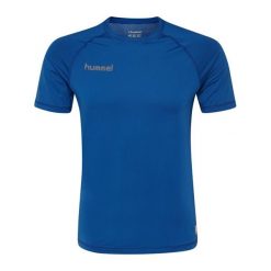 Koszulka termoaktywna dla dorosłych Hummel First Performance Jersey S/S. Niebieskie bielizna termoaktywna damska Hummel, bez wzorów, z jersey, bez ramiączek, do piłki nożnej. Za 70.00 zł.