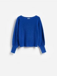 Sweter z dodatkiem wełny - niebieski. Niebieskie swetry Reserved, l, bez wzorów, z dzianiny, bez ramiączek. Za 129.99 zł.